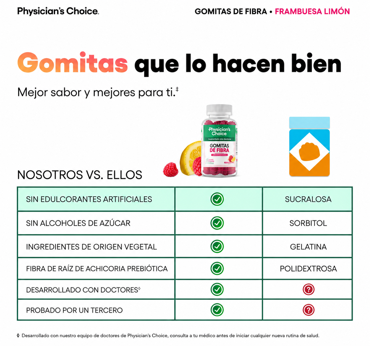Physicians Choice Fibra 60 Gomas